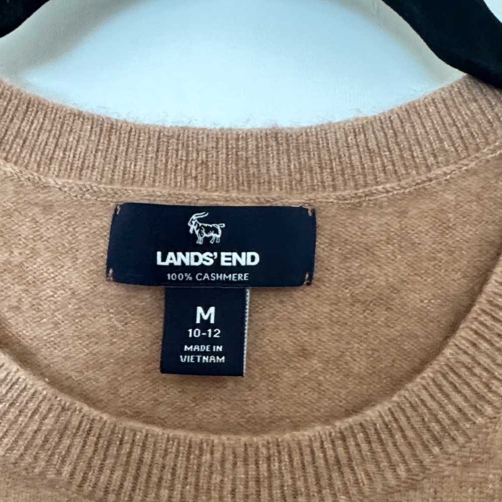 Lands' End tan 100% cashmere sweater - Picture 2 of 6